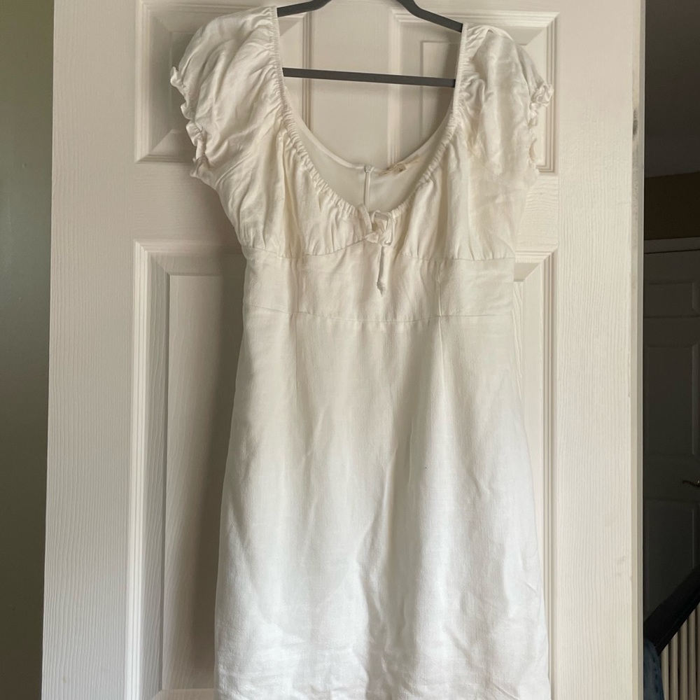 White Tie Front Dress